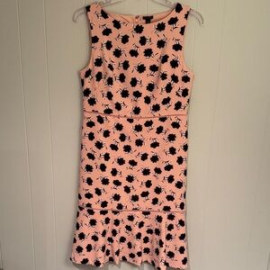 Ann Taylor Peach and Black Floral Midi Dress